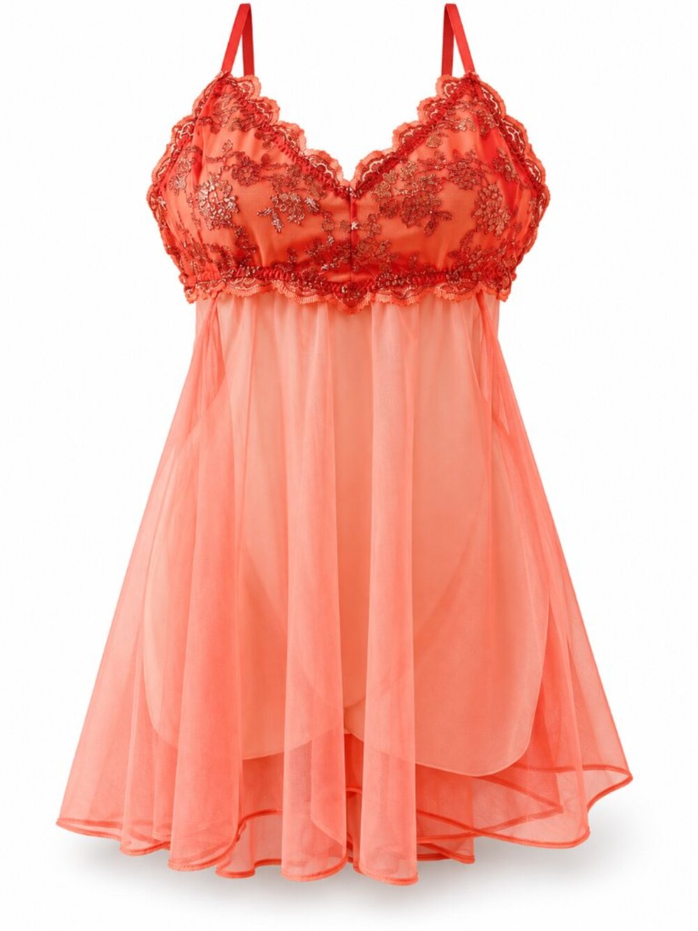 Victoria’s Secret Pink Mesh Babydoll Nightgown Lingerie Set Medium